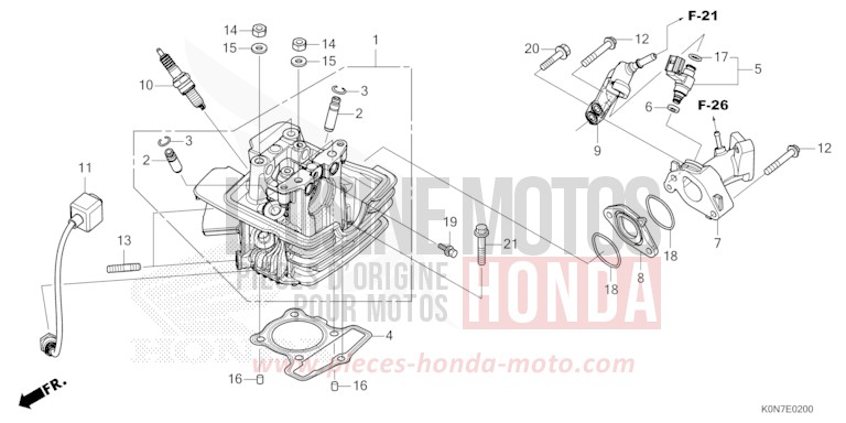CYLINDER HEAD/INJECTOR for CBF125M BLACK (NH1) from 2021