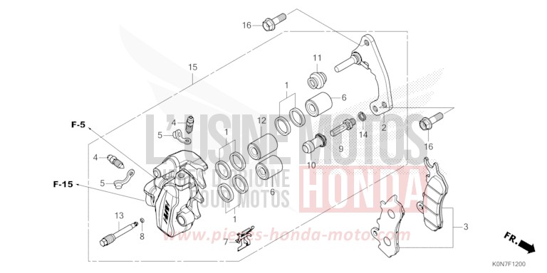 FRONT BRAKE CALIPER for CBF125M BLACK (NH1) from 2021