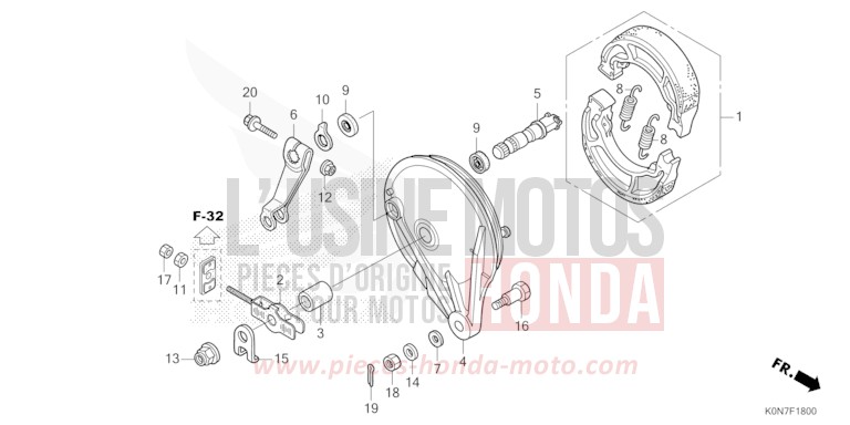 REAR BRAKE PANEL for CBF125M BLACK (NH1) from 2021