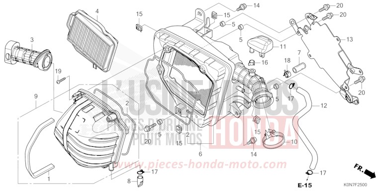 AIR CLEANER for CBF125M BLACK (NH1) from 2021