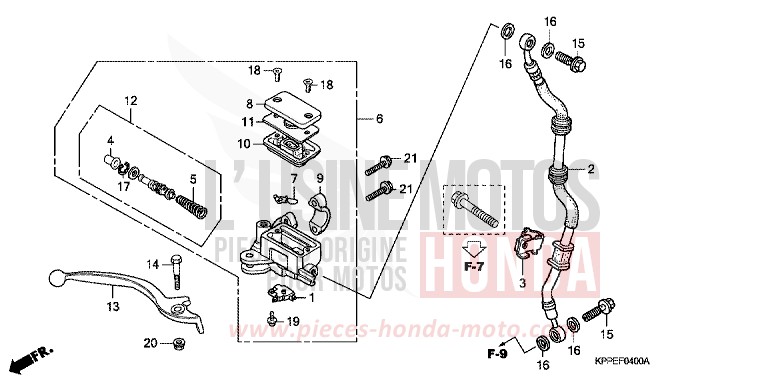 FR. BRAKE MASTER CYLINDER for CBR125R BLACK (NH1E) from 2004