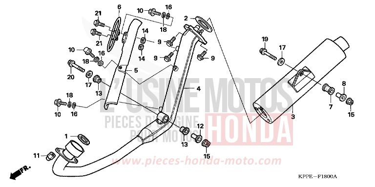 EXHAUST MUFFLER for CBR125R CANDY LIGHTNING BLUE (PB325E) from 2004