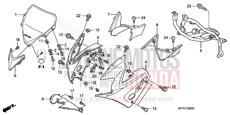 UPPER COWL (CBR125R/RS/RW5/RW6/RW8) for CBR125R CANDY LIGHTNING BLUE (PB325) from 2005