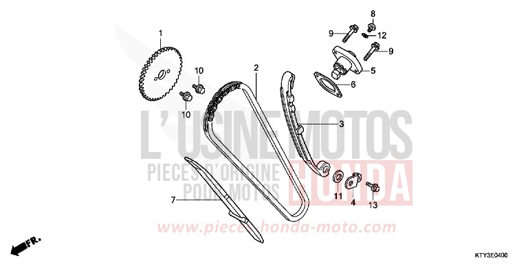 CAM CHAIN/TENSIONER for CBR125R NITRIC ORANGE (YR271) from 2012