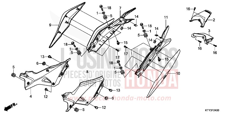 SIDE COVER for CBR125R NITRIC ORANGE (YR271) from 2012