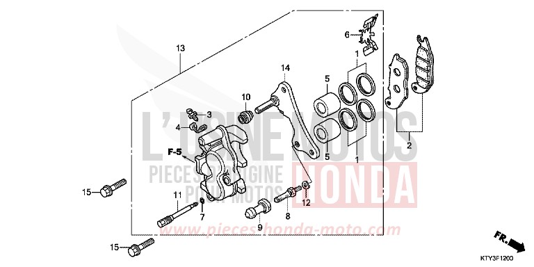 FRONT BRAKE CALIPER for CBR125R MILLENNIUM RED (R263) from 2013