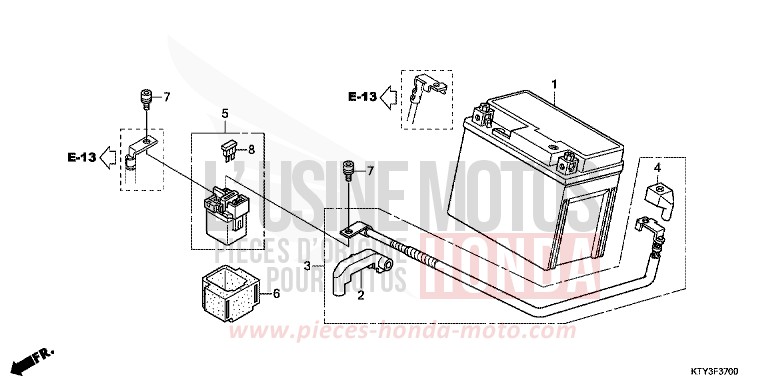 BATTERY for CBR125R MILLENNIUM RED (R263) from 2013