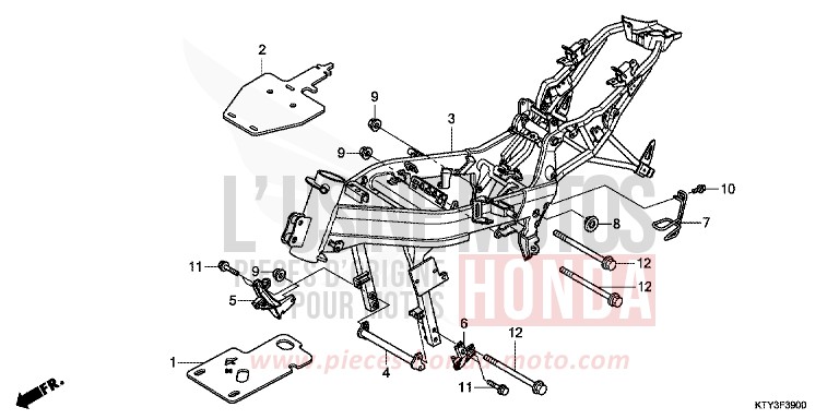 FRAME BODY for CBR125R MILLENNIUM RED (R263) from 2013