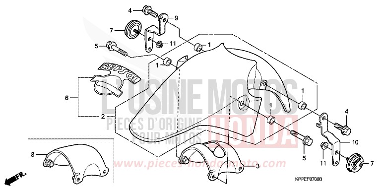 FRONT FENDER for CBR125R SAVORY ORANGE (YR241) from 2005