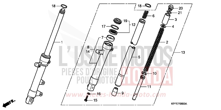 FRONT FORK for CBR125R SAVORY ORANGE (YR241) from 2005