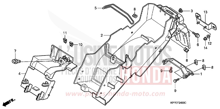 REAR FENDER for CBR125R SAVORY ORANGE (YR241) from 2005