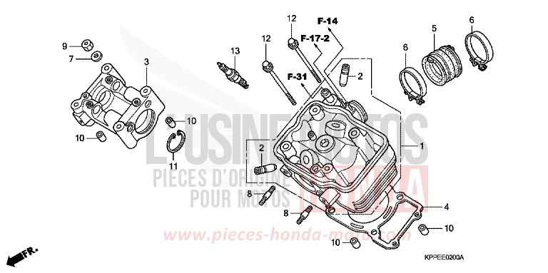 CYLINDER HEAD (CBR125R/RS/RW5/RW6/RW8) for CBR125R BLACK (NH1) from 2005