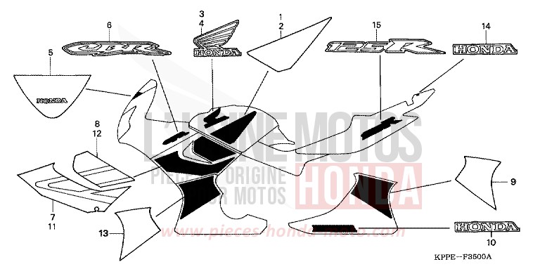 MARK/STRIPE (CBR125R/RW5/RW6) for CBR125R BLACK (NH1) from 2005