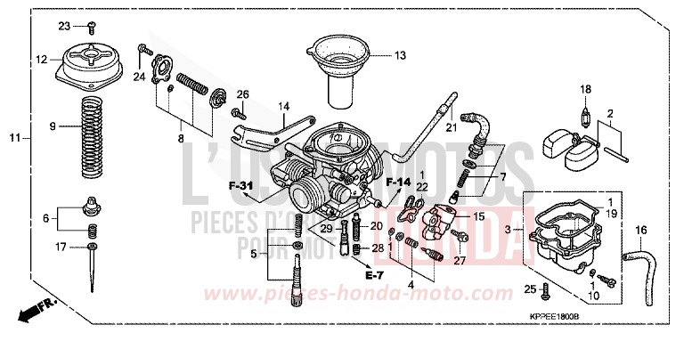 CARBURETOR for CBR125R MILLENNIUM RED (R263) from 2005