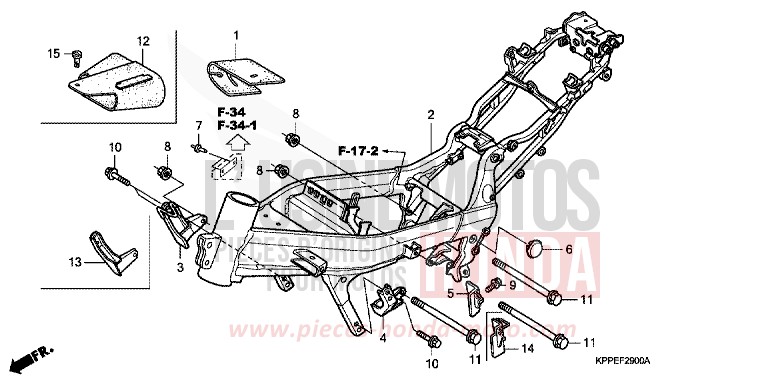 FRAME BODY for CBR125R MILLENNIUM RED (R263) from 2005