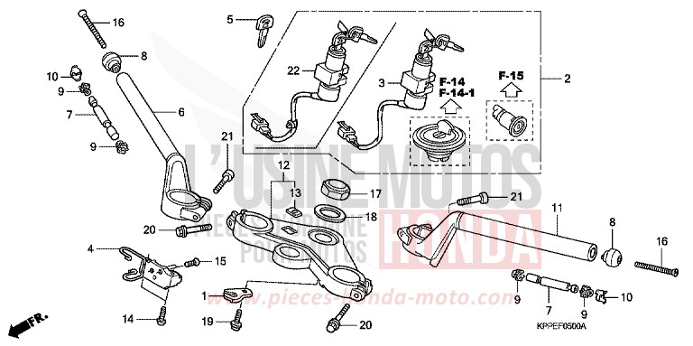 HANDLE PIPE/TOP BRIDGE for CBR125R CANDY ENERGY ORANGE (YR249) from 2006