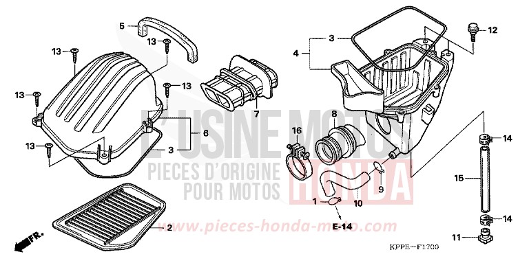 AIR CLEANER (CBR125R/RS/RW5/RW6/RW8) for CBR125R CANDY ENERGY ORANGE (YR249) from 2006