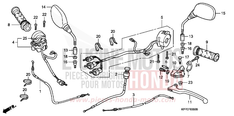 HANDLE LEVER/SWITCH/CABLE (CBR125R/RS/RW5/RW6/RW8) for CBR125R MILLENNIUM RED (R263) from 2006