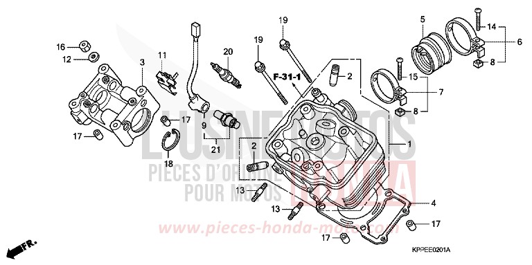 CYLINDER HEAD (CBR125RW7/RW9/RWA) for CBR125R GRAPHITE BLACK (NHB01D) from 2007