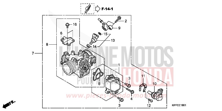 THROTTLE BODY for CBR125R GRAPHITE BLACK (NHB01D) from 2007