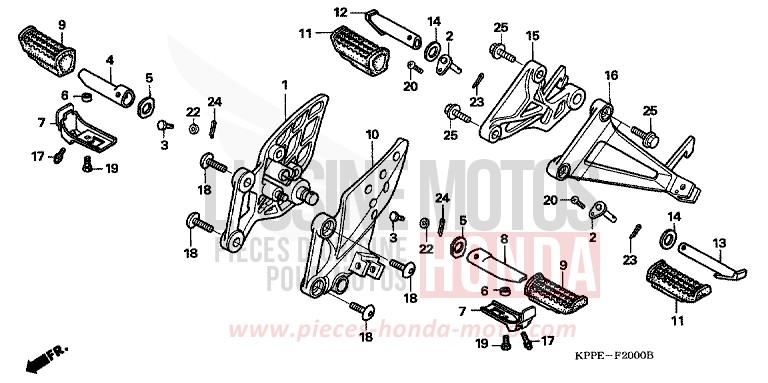 PEDANA per CBR125R ROSS WHITE (NH196B) del 2007
