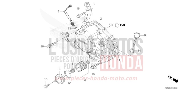 RIGHT CRANKCASE COVER for CBF125ME BLACK (NH1) from 2024