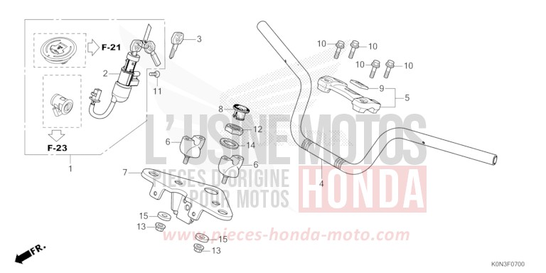 HANDLE PIPE/TOP BRIDGE for CBF125ME BLACK (NH1) from 2024