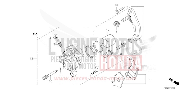 FRONT BRAKE CALIPER for CBF125ME BLACK (NH1) from 2024