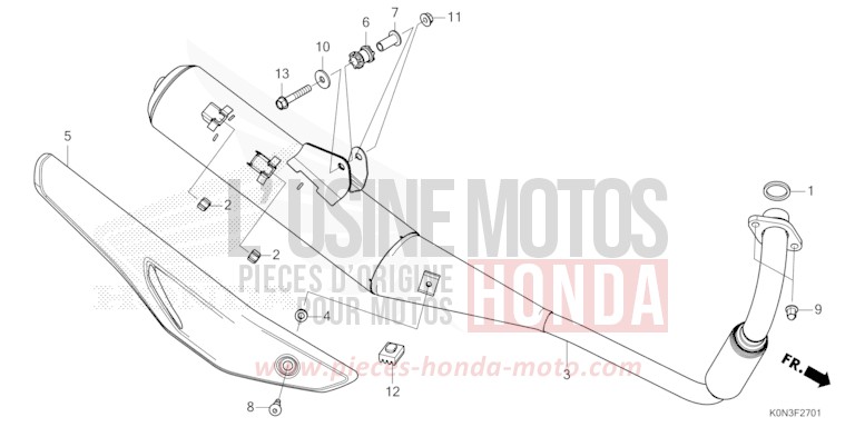 EXHAUST MUFFLER (CBF125ME) for CBF125ME BLACK (NH1) from 2024