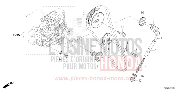 CAM CHAIN/TENSIONER for CBF125ME IMPERIAL RED METALLIC (R355) from 2024