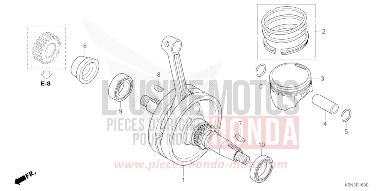 CRANKSHAFT/PISTON for CBF125ME IMPERIAL RED METALLIC (R355) from 2024