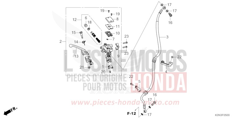 FRONT BRAKE MASTER CYLINDER for CBF125ME IMPERIAL RED METALLIC (R355) from 2024