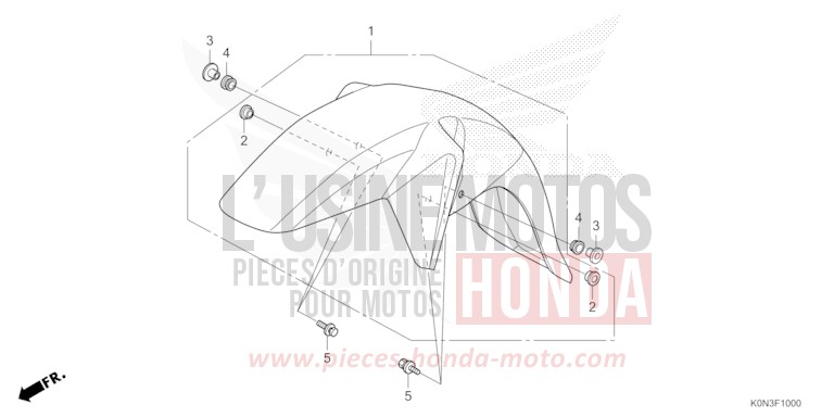 PARAFANGO ANTERIORE per CBF125ME IMPERIAL RED METALLIC (R355) del 2024