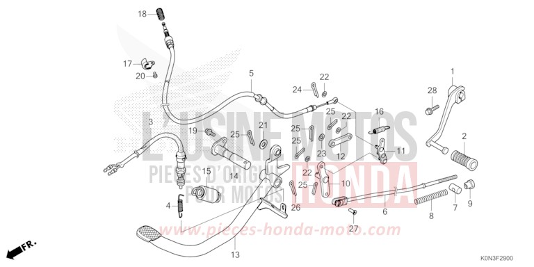 PEDALE per CBF125ME IMPERIAL RED METALLIC (R355) del 2024