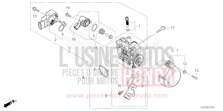 THROTTLE BODY for CBF125ME MAT MARVEL BLUE METALLIC (B227) from 2024