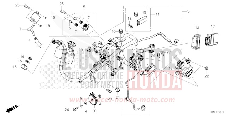 WIRE HARNESS (CBF125ME) for CBF125ME MAT MARVEL BLUE METALLIC (B227) from 2024