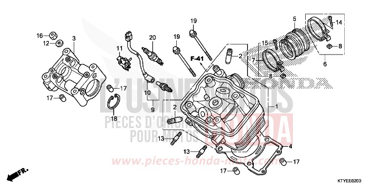 CYLINDER HEAD for CBR125R NITRIC ORANGE (YR271) from 2015