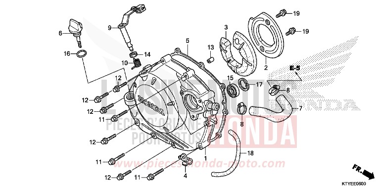 RIGHT CRANKCASE COVER for CBR125R NITRIC ORANGE (YR271) from 2015