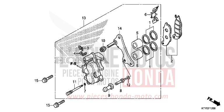 FRONT BRAKE CALIPER for CBR125R NITRIC ORANGE (YR271) from 2015