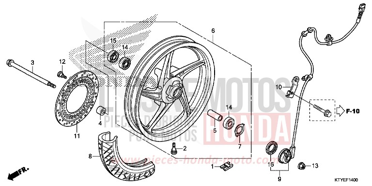 FRONT WHEEL for CBR125R NITRIC ORANGE (YR271) from 2015