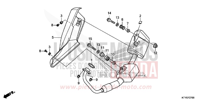 EXHAUST MUFFLER for CBR125R NITRIC ORANGE (YR271) from 2015