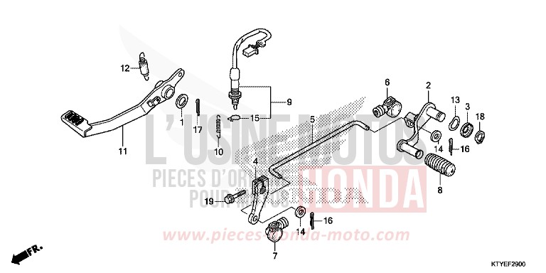 PEDAL for CBR125R NITRIC ORANGE (YR271) from 2015