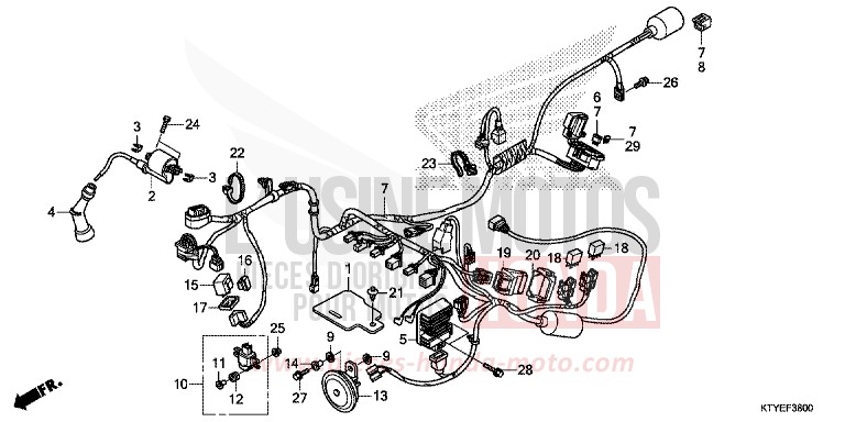 WIRE HARNESS for CBR125R NITRIC ORANGE (YR271) from 2015