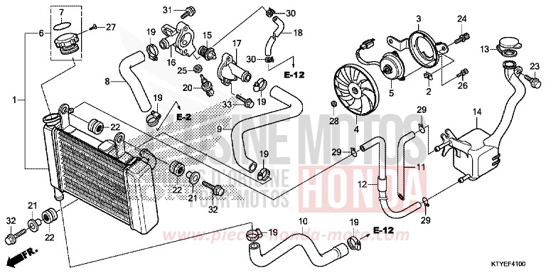 RADIATOR for CBR125R NITRIC ORANGE (YR271) from 2015