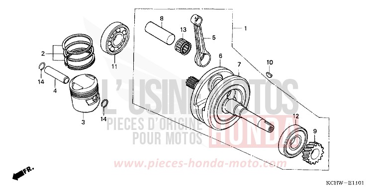 CRANKSHAFT/PISTON (2) for CG125 ATESSA BLUE (PB162) from 2001