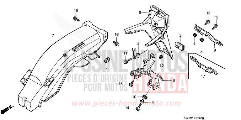 REAR FENDER for CG125 ATESSA BLUE (PB162) from 2001
