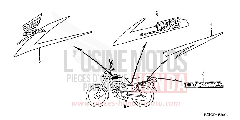 STRIPE (2) for CG125 ATESSA BLUE (PB162) from 2001