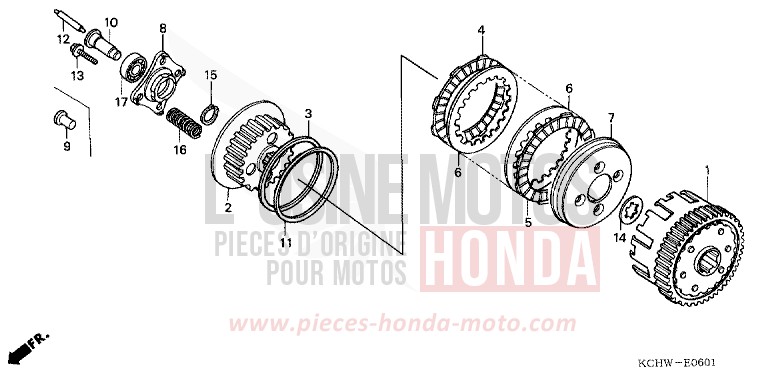 CLUTCH (2) for CG125 BLACK (NH1) from 2001