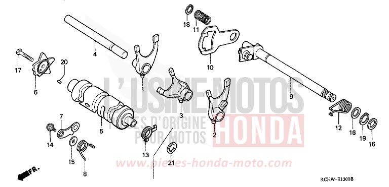 GEARSHIFT DRUM for CG125 BLACK (NH1) from 2001