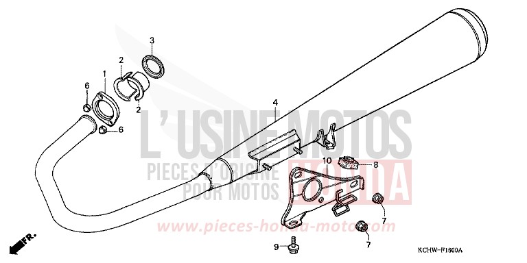 EXHAUST MUFFLER for CG125 BLACK (NH1) from 2001